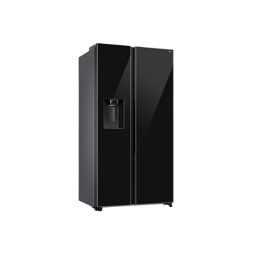 Samsung SBS 2 Door / 635L / All Around Cooling / AI Inverter Compressor / (I&amp;W)Dispenser, Glass Door (RS70F65K1BST)